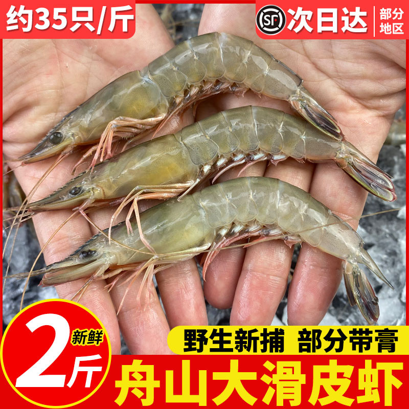 舟山滑皮虾蛎虾新鲜海虾宝宝辅食