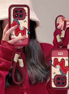 适用红米note15pro+手机壳14女redmi13高级感Turbo蝴蝶结小马12新年好看可爱11R硅胶T挂绳9防摔10马7保护8套