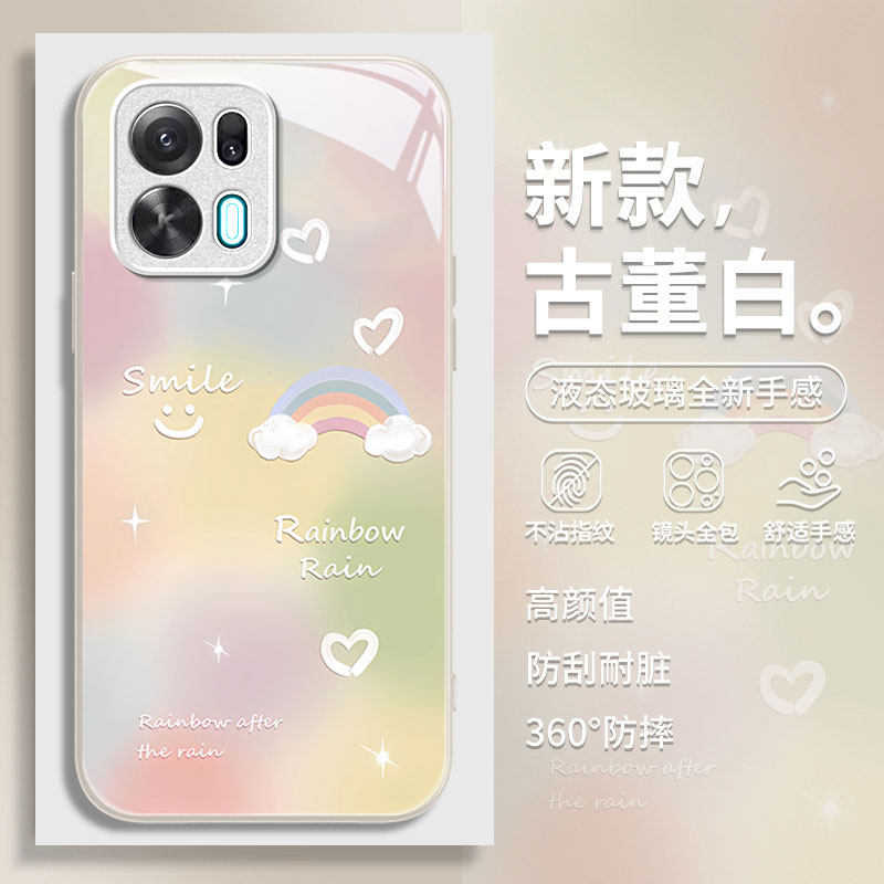 适用OPPOK15系列笑脸玻璃手机壳