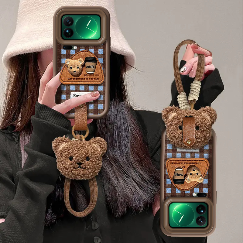 适用小米17系列咖啡熊可爱外壳