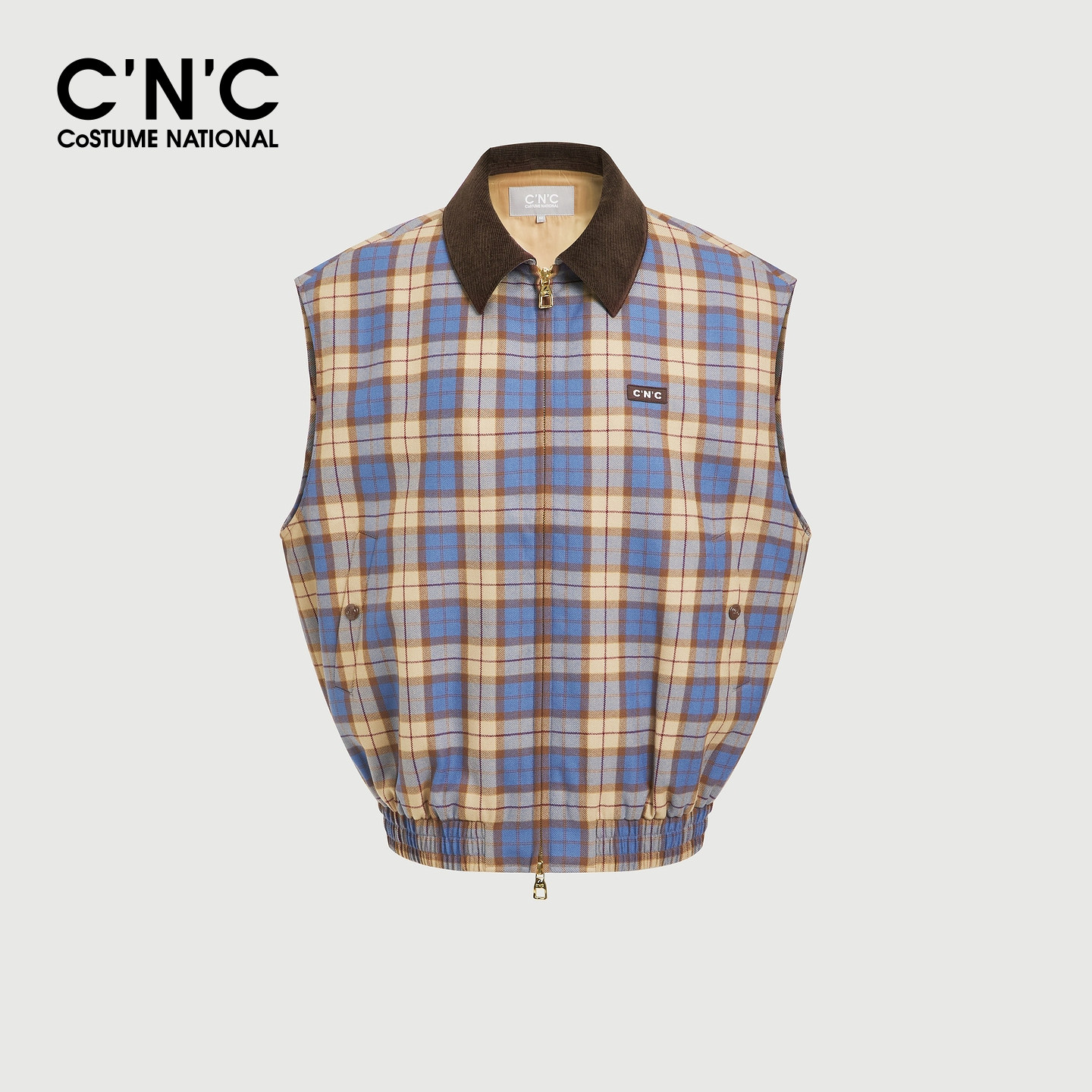CNC[100%羊毛面料]格子棉马甲女