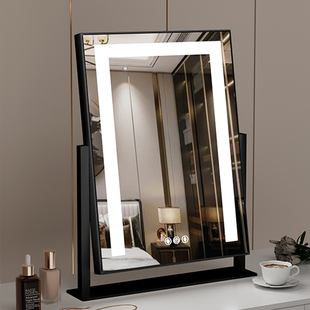 化妆镜带灯高清台式LED灯带单面镜桌面化妆镜欧式智能触控补光镜