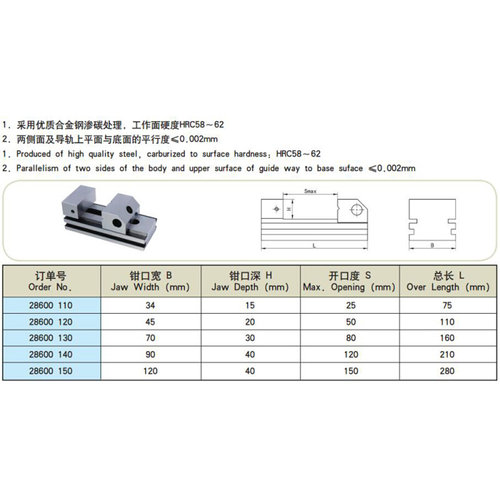 新品28600高精度3um快动平口钳钻磨铣床用批士平虎台钳出品
