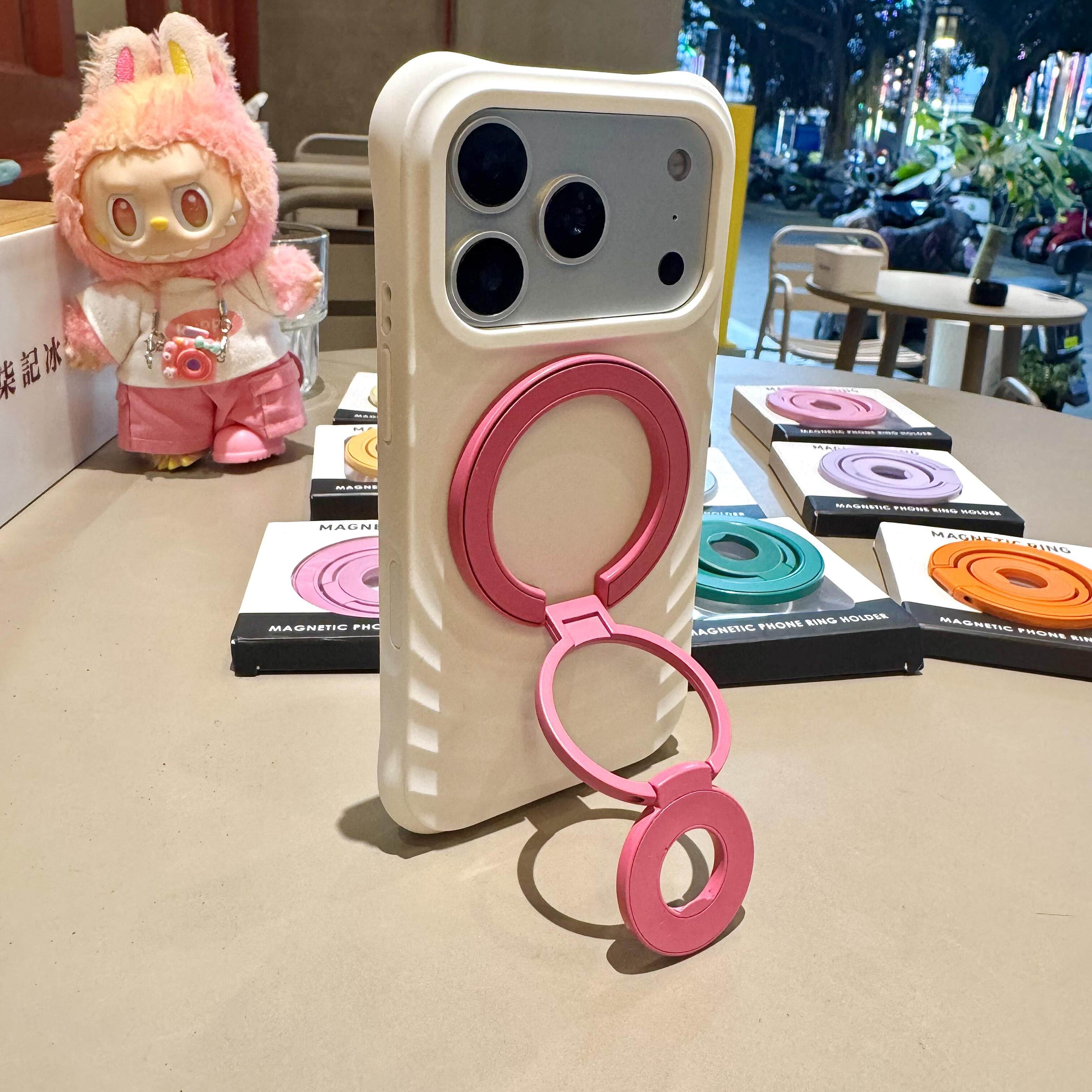 多巴胺磁吸手机支架双面指环扣可旋转桌面摆拍强吸附随拍vlog道具