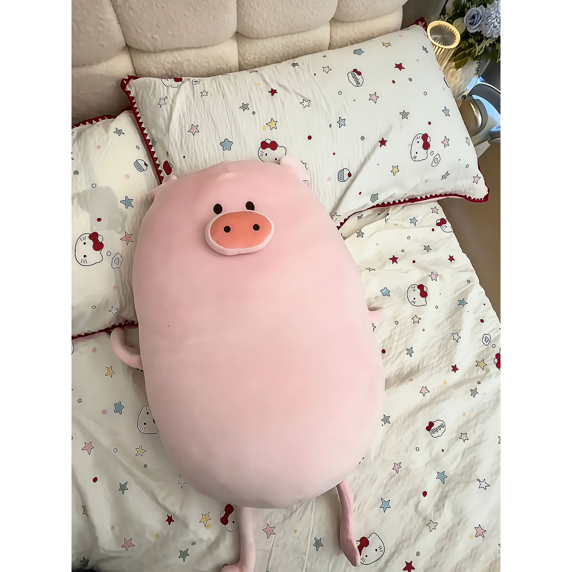 冰丝长条抱枕睡觉夹腿鼓鼓猪侧睡枕女生宿舍床头改造神器趴趴枕