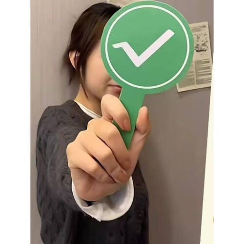 双面对错牌打分牌手举牌桃黑黑应援棒举牌道具打分神器互动反馈牌