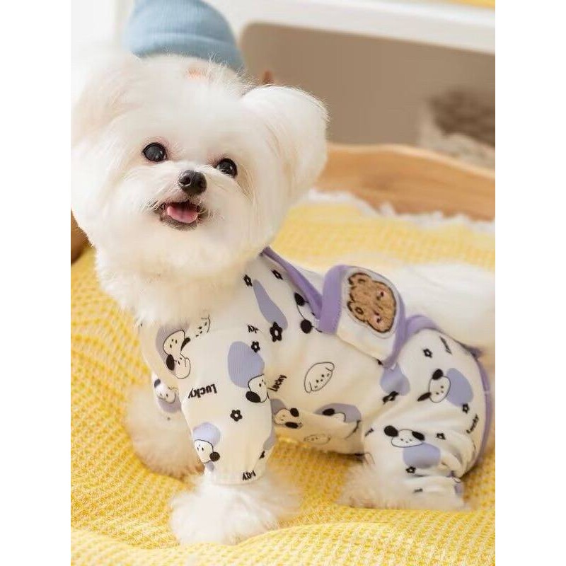狗狗四脚居家服空调服宠物狗服装秋冬季泰迪猫咪透气四季款包肚衣