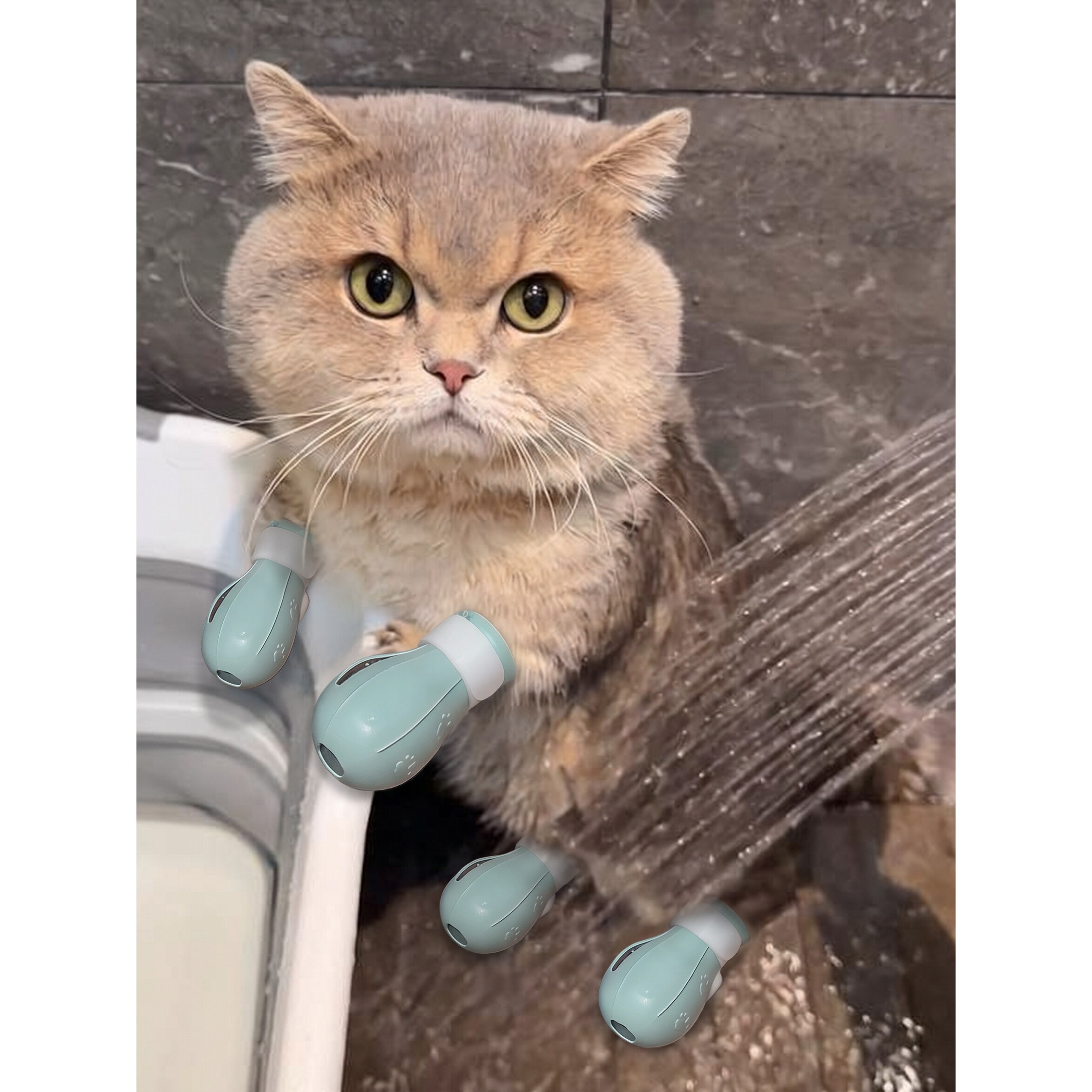 猫爪套防抓小猫洗澡神器指甲套猫咪防抓神器防猫抓保护套猫脚套