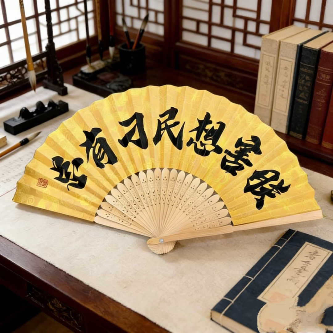 抽象皇帝系列古风折扇 幽默搞笑折扇可折叠可送朋友生日礼物ins