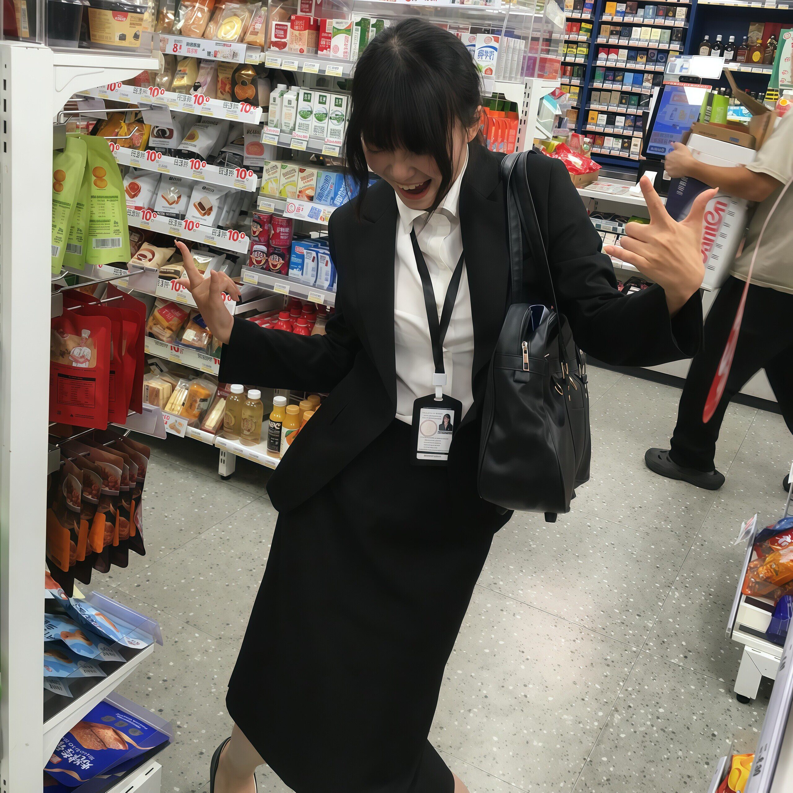 社畜穿搭便利店拍照出片女网红同款jk西装套装女正装上班职业工装