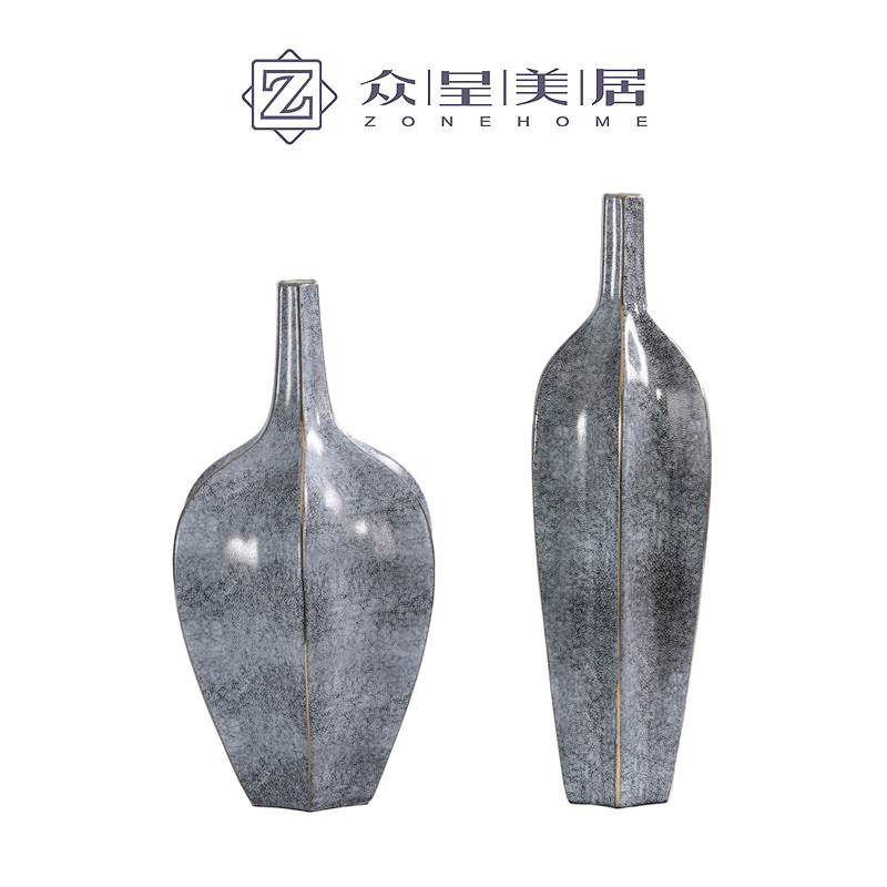 现代简约陶瓷花瓶摆件客厅餐桌插花北H欧干花装饰品摆设新中式轻