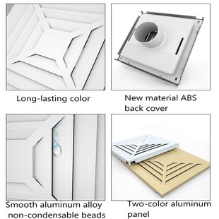 AluminEum 300 Ceiling Square Fresh Air Alloy Integrated