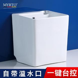 水槽 家用陶瓷拖把池阳台洗地拖布池卫生间小号墩布盆侧排水落地式