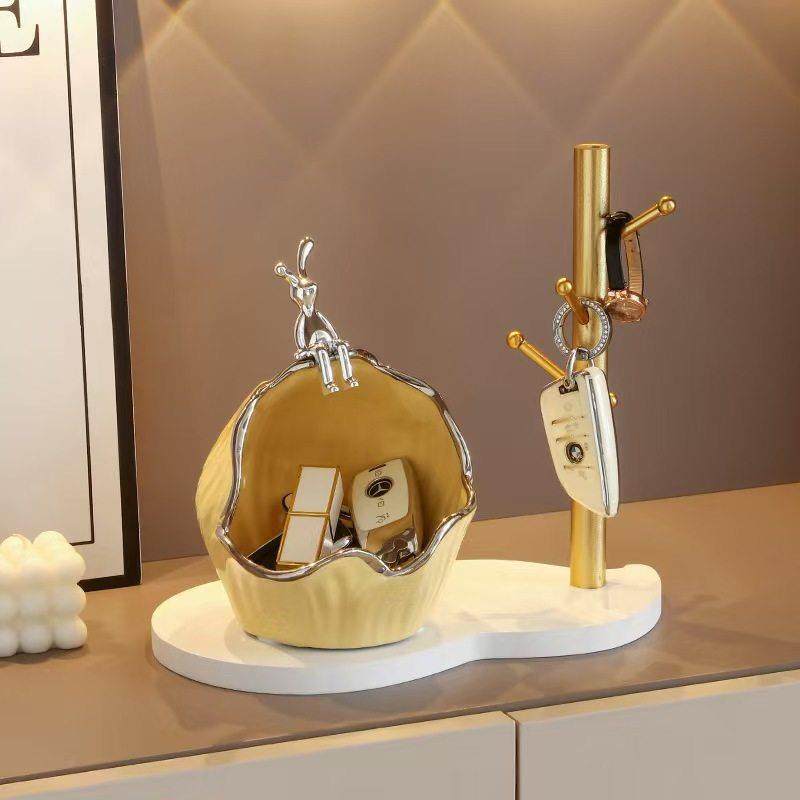 现代轻奢入户玄关摆件钥匙收纳客厅酒柜装饰品托 托盘,收纳整理,钥匙收纳盒,淘宝优惠券,粉丝福利购,淘宝优惠卷