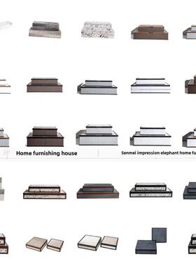 现代无障碍豪华暖马毛方形储物装饰盒饰品样板房售楼处酒店民宿装