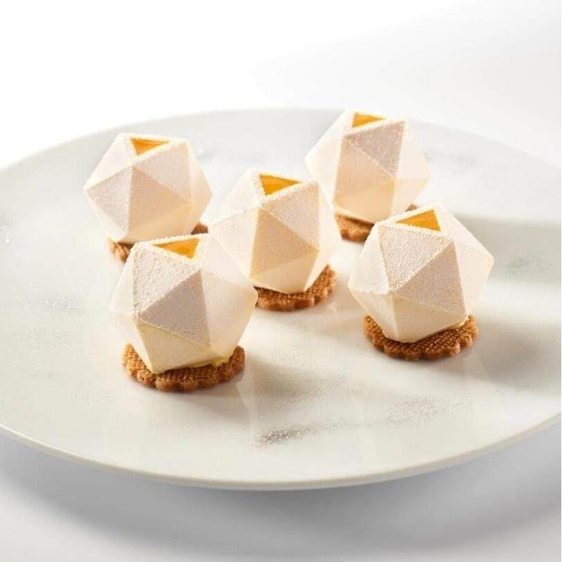 8连多边魔方法式慕斯硅胶模具蛋糕西点甜点烘焙钻石工具几何菱形