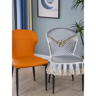 软包弧形洽谈椅套罩全包加棉加厚北欧椅套罩四季通用餐椅垫凳子套