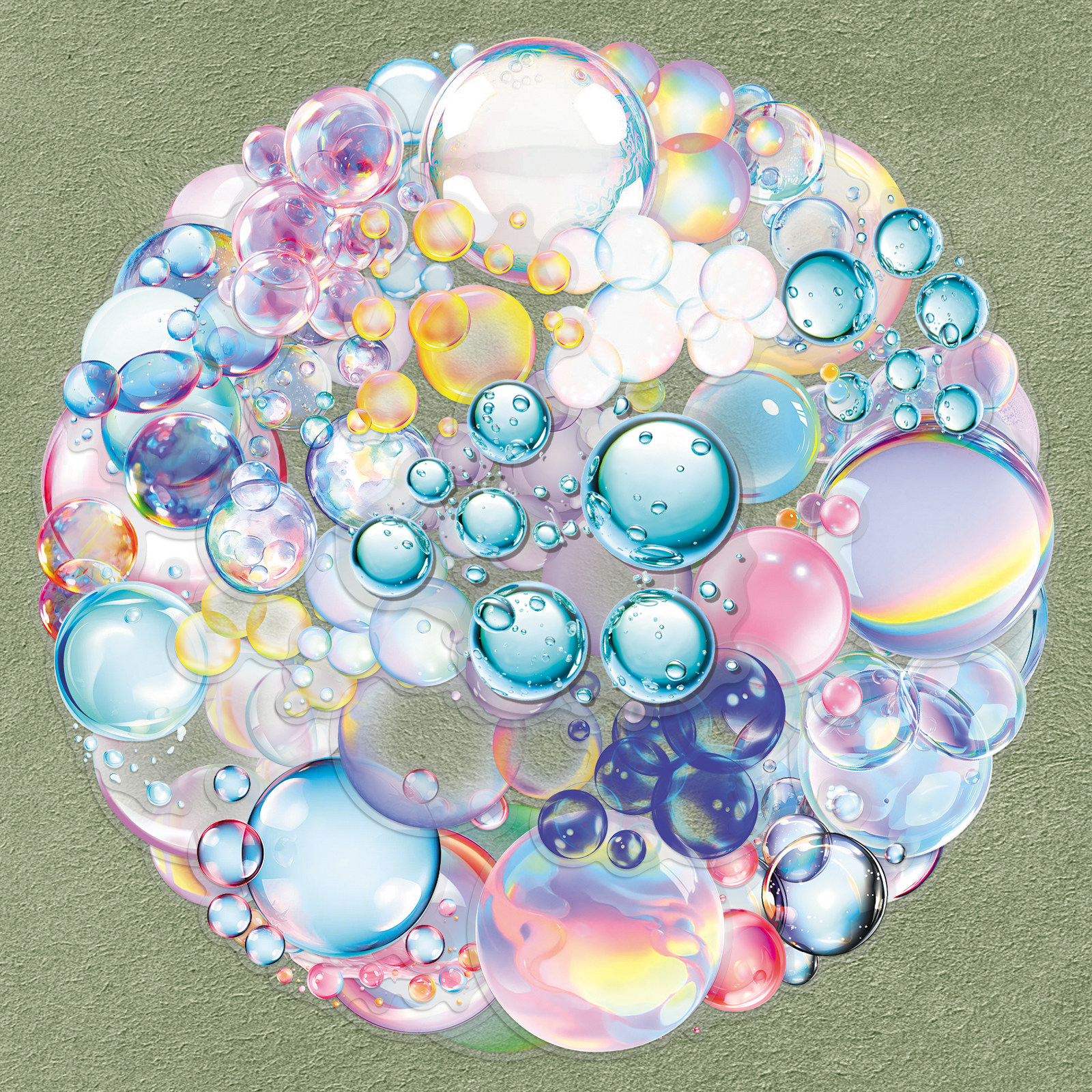 100张彩色泡泡透明贴纸装饰小图案可爱少女心咕卡diy手工自粘手账本相册水杯充电宝电动车头盔滑板行李箱贴纸