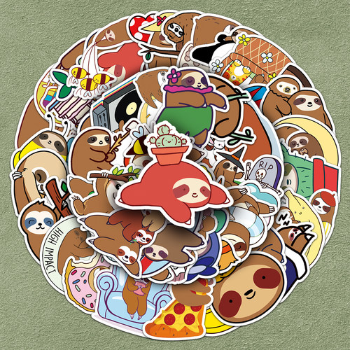 贴纸树懒防水装饰重复使用动物