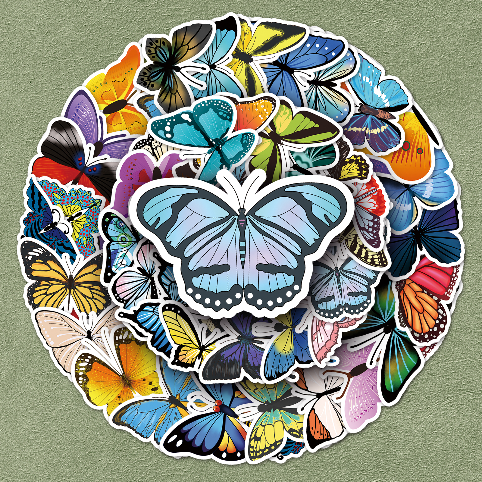 彩色蝴蝶贴纸动物涂鸦装饰创意