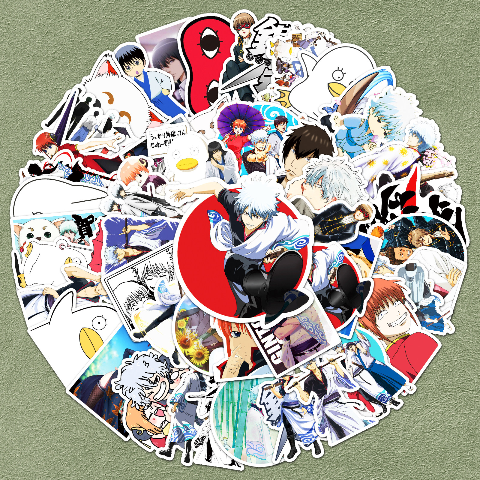 100张银魂贴纸手提箱平板旅行箱手机水杯摩托自行车装饰热血日漫搞