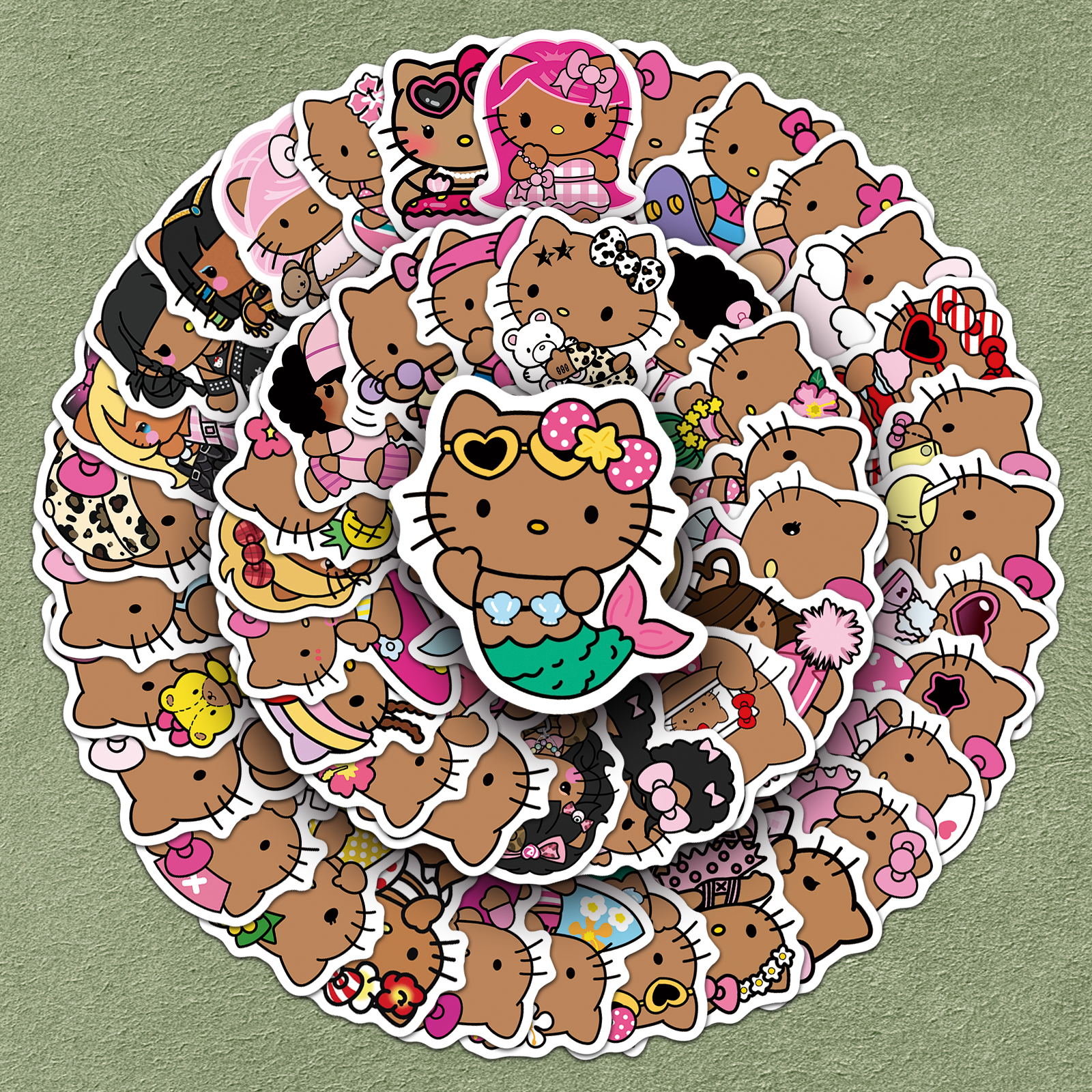 夏日黑皮Kitty可爱贴纸女孩手帐