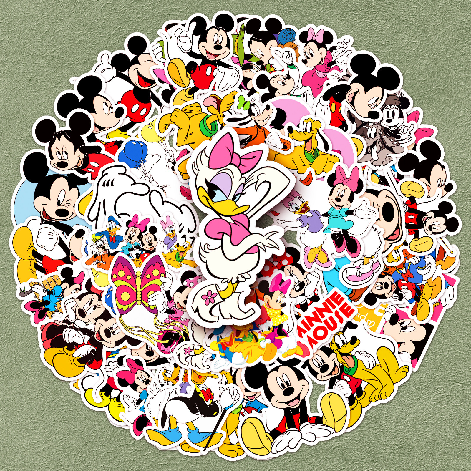 50张热门动画米老鼠卡通贴纸可爱儿童玩具文具盒水杯diy装饰行李箱