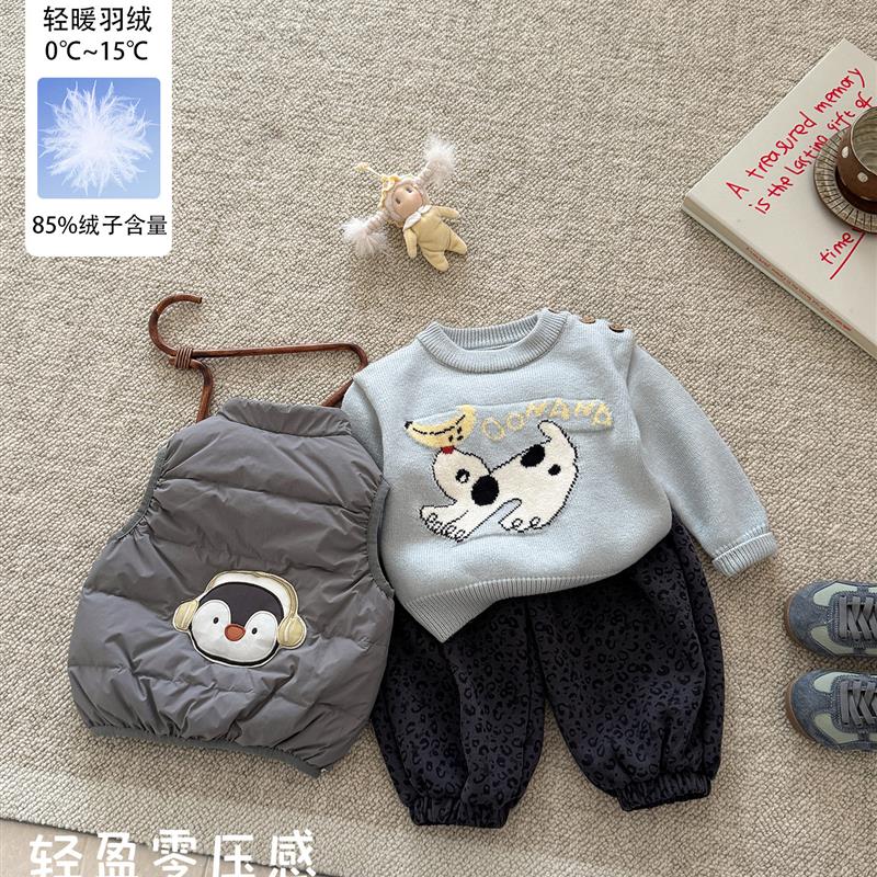 幼羽男宝小企鹅保暖羽绒马甲