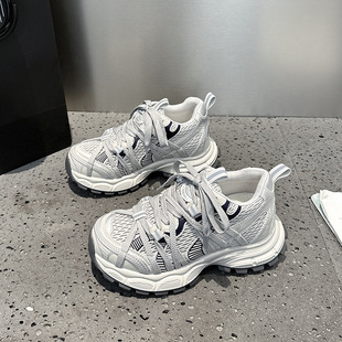 小个子显脚小透气休闲运动鞋 温州7cm内增高老爹鞋 女2026春季