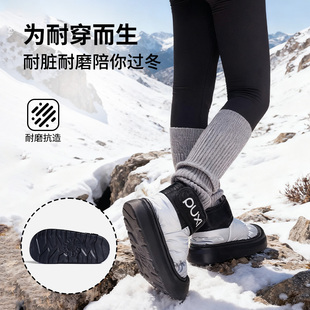 朴西儿童棉拖鞋冬季防水防滑厚底保暖加绒魔术贴雪地靴增高棉鞋