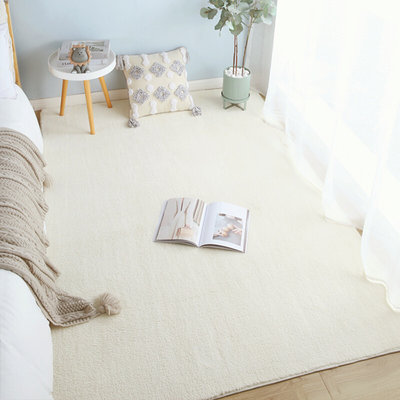 满铺加厚纯色床下床边毯房间卧室地毯床前床头脚垫客厅短毛绒地垫