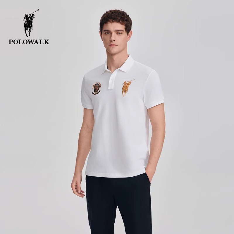 POLOWALK男式短袖POLO衫翻领T恤