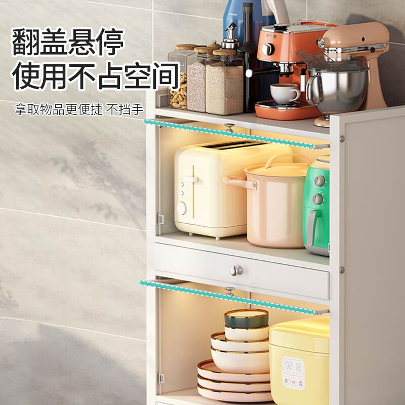厨房置物架落地带门防尘夹缝y置物柜H餐边柜碗柜冰箱缝隙收纳储