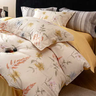 多喜爱美眠康纯棉印花小清新全棉床上四件套被套床单花卉印花斜纹