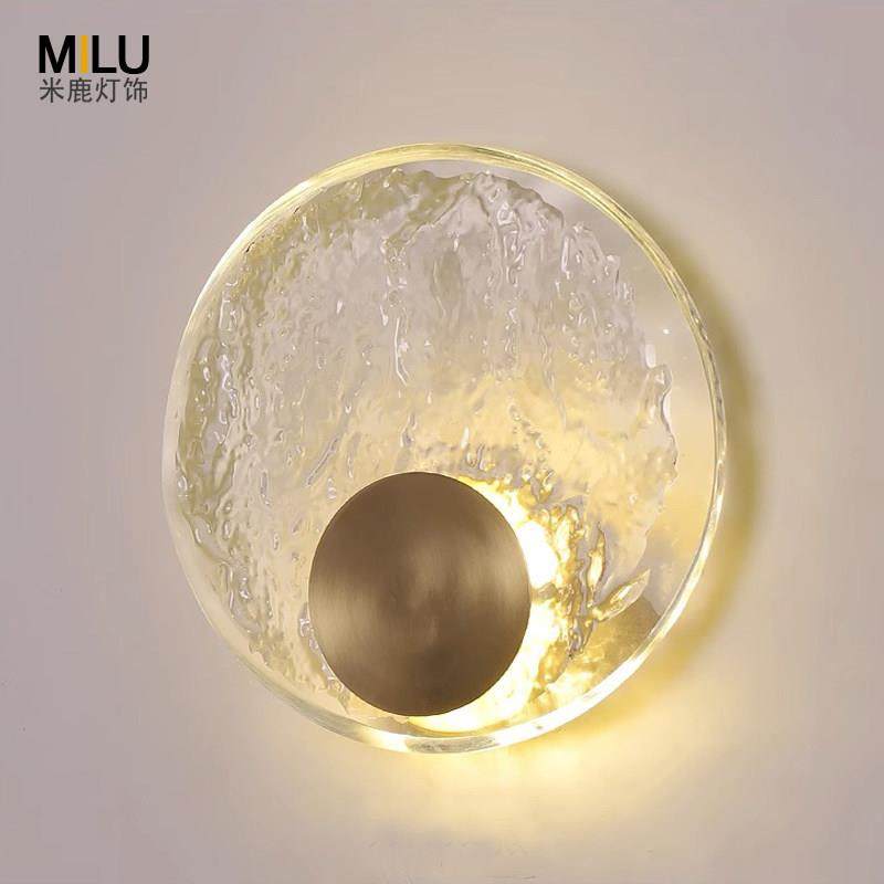 轻奢全铜壁灯卧室床头水晶客厅沙发背景墙圆形简约设计师创意灯具,家装灯饰光源,壁灯,淘宝优惠券,粉丝福利购,淘宝优惠卷