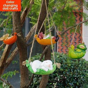 入口花园庭院树脂创意人造动物户外装饰房屋阳台园艺景观树挂件