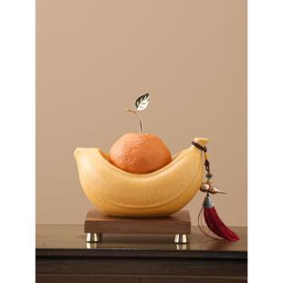 办公室工位桌面装饰招财成交摆件橙蕉店铺玄关公司乔迁开业礼物