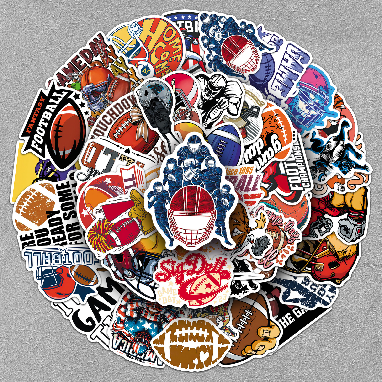 100张美式橄榄球贴纸卡通酷炫球类运动diy手账摩托车电脑装饰贴