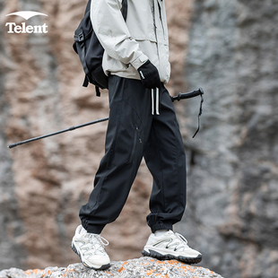 天伦天户外冲锋裤男2025春季新款青少年学生机能三防软壳休闲裤
