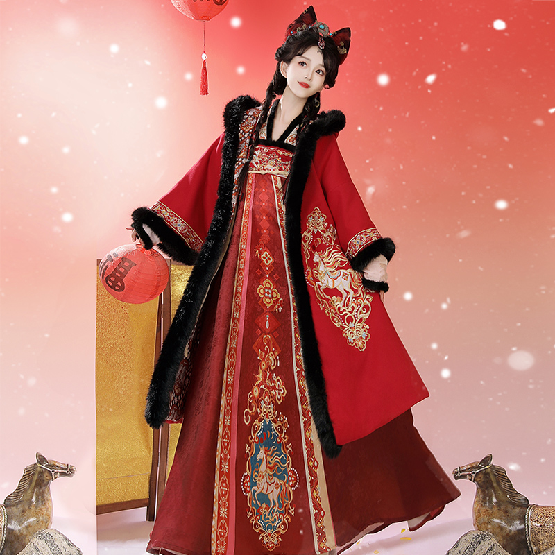 陌南尘_驰岁唐制齐胸汉服女冬季