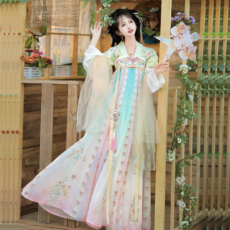 陌南尘_花间拾梦 原创唐制汉服女2025新款夏改良仙气齐胸襦裙古装
