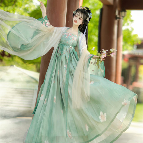 陌南尘_赏花赋唐制汉服女诃子裙
