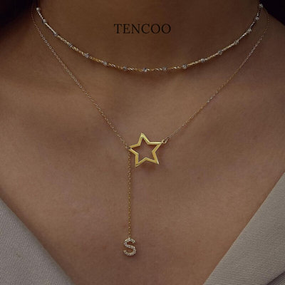 新[品] TENCOO【流星印记】定制星心符号字母项链Y型吊坠ins风