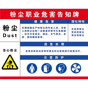 粉尘职业危害告知牌海报展板墙贴墙纸装饰画挂图KT板