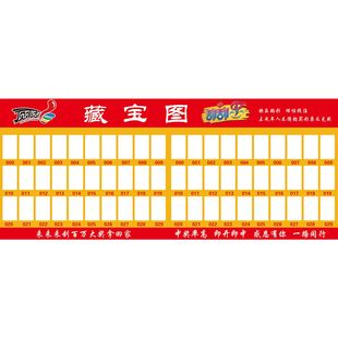 藏宝图刮刮乐顶呱刮海报展板中奖票展示区墙贴墙纸装饰画KT板