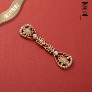 旗袍金属盘扣宋制明制汉服子母扣比甲云肩披肩国潮唐装琵琶对扣钮