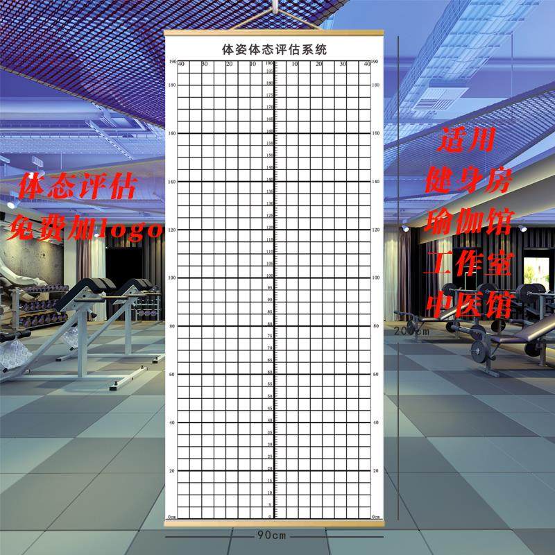 体态评估表健身房瑜伽馆挂画 画壁画 画体测图私教评估图私教矫正