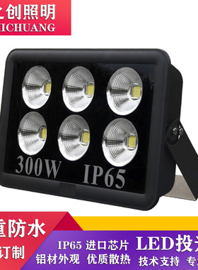 led投光灯100w户外照明200w室外厂房广告球场防水超亮 400W塔吊灯