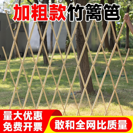伸缩竹篱笆栅栏围栏户外庭院菜地花园隔断防腐竹竿支架造景竹子杆