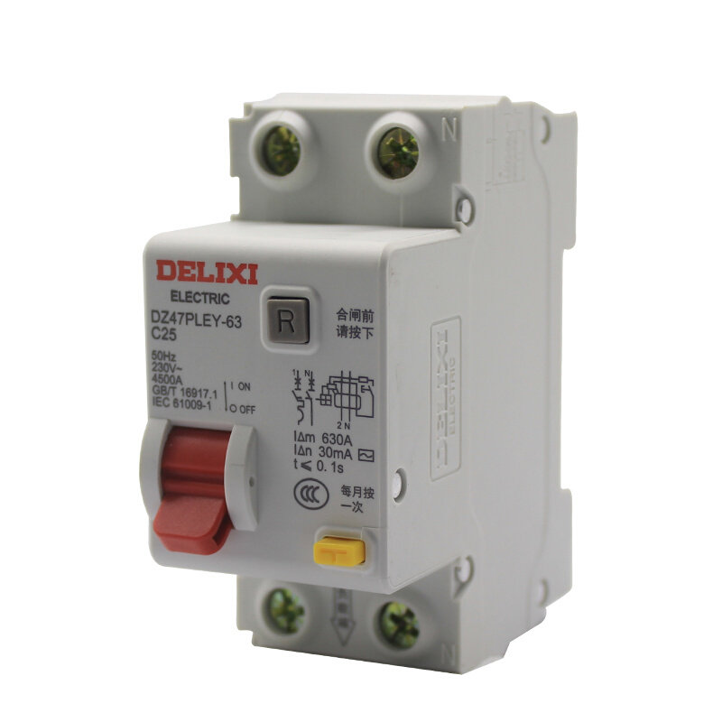 德力西漏电断路器 漏电开关dz47pley 2p32a 16a家用40a漏电保护器